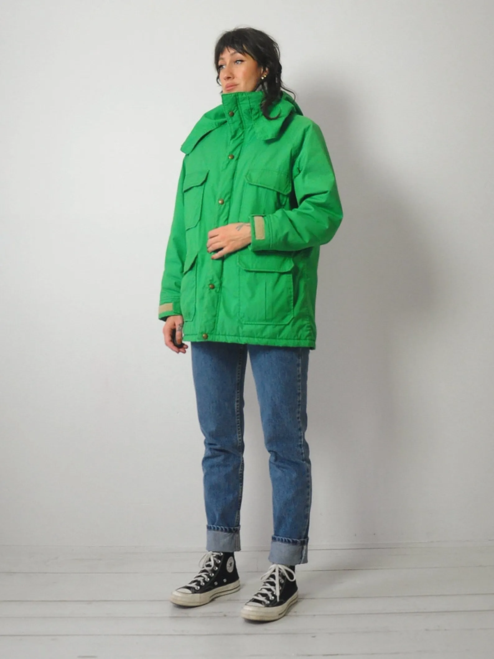 1980's Kelly Green Woolrich Parka