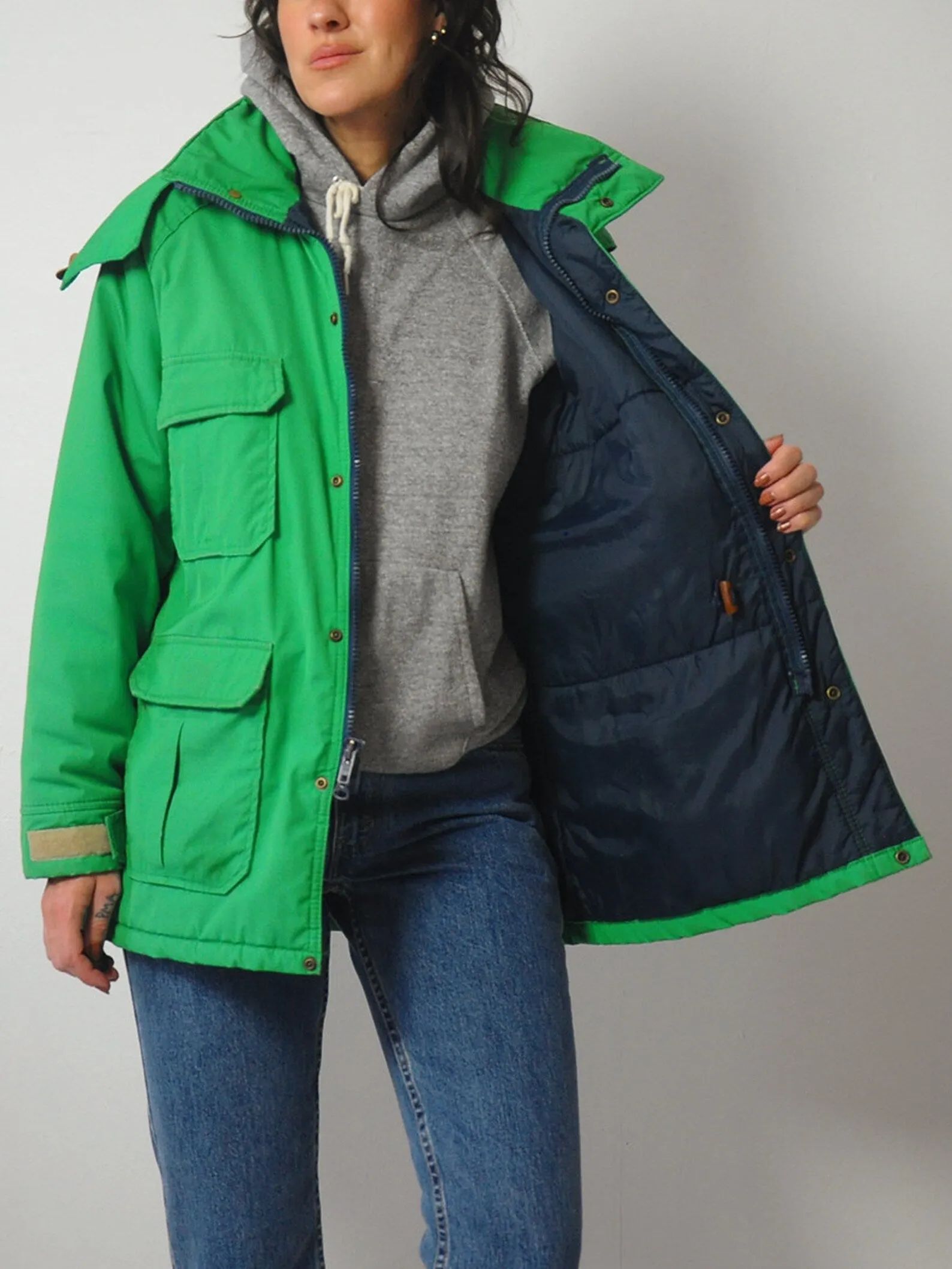 1980's Kelly Green Woolrich Parka