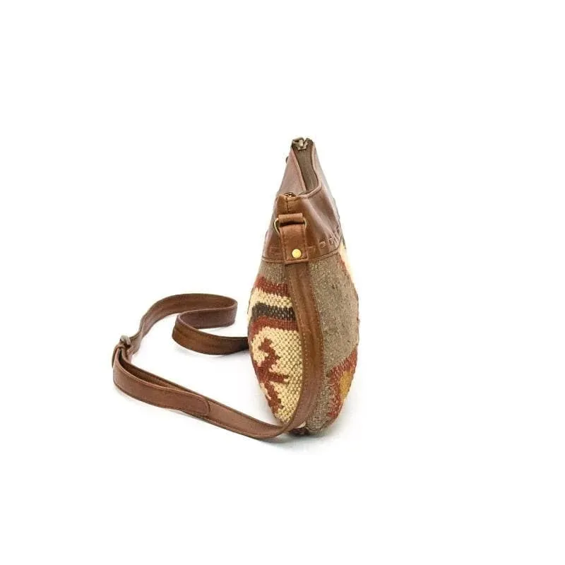 ARIBO  - KILIM  & LEATHER SLING  BAG