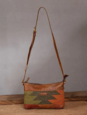 ARIBO  - KILIM  & LEATHER SLING  BAG