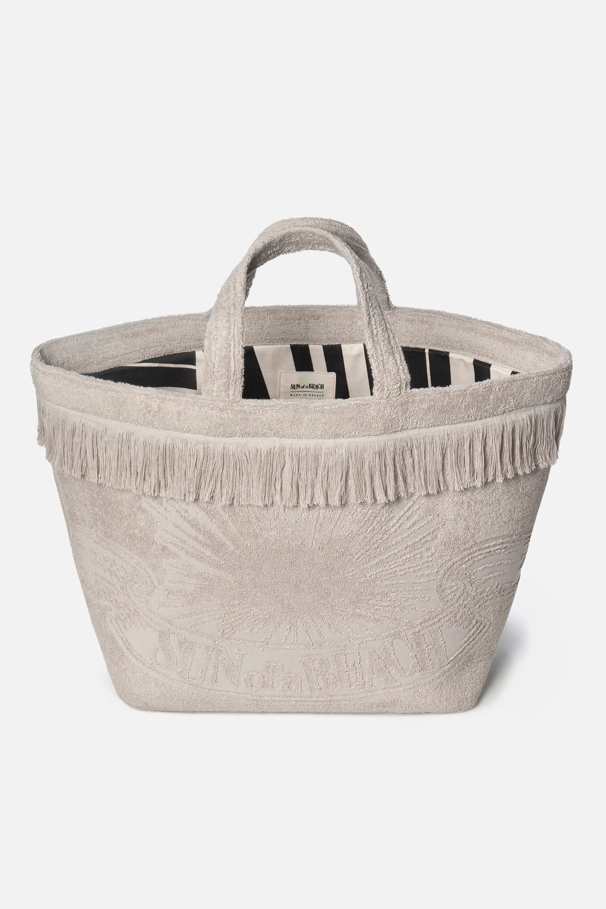 Athens Tiles Greige | Oversized Beach Bag