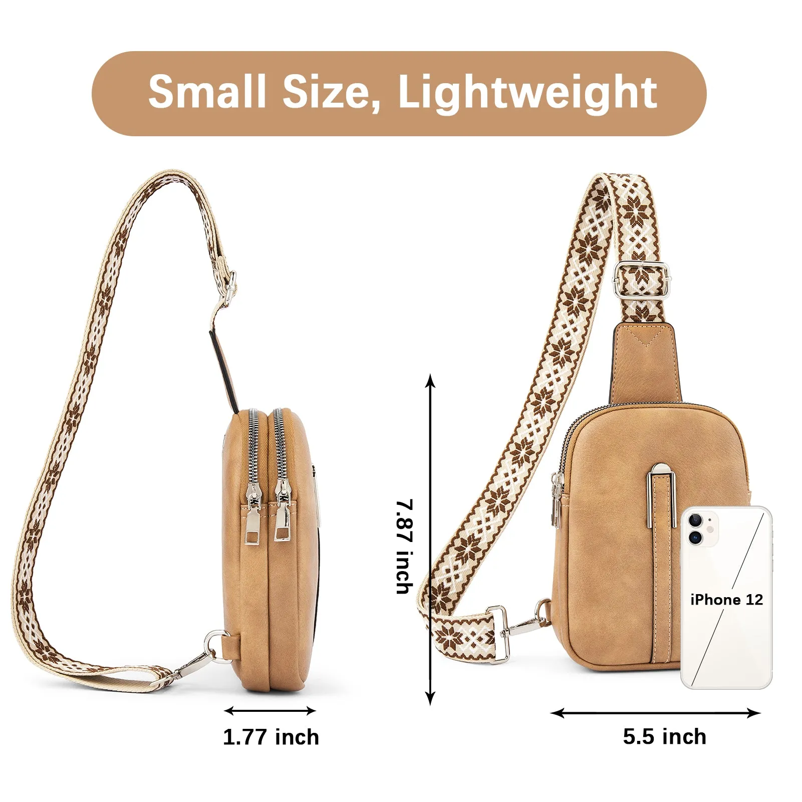 Aurora Adjustable Embroidered Shoulder Strap  Crossbody Bag for Women