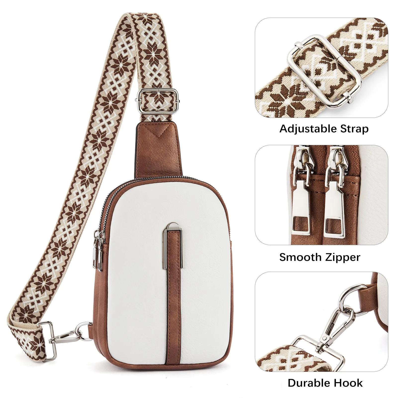 Aurora Adjustable Embroidered Shoulder Strap  Crossbody Bag for Women