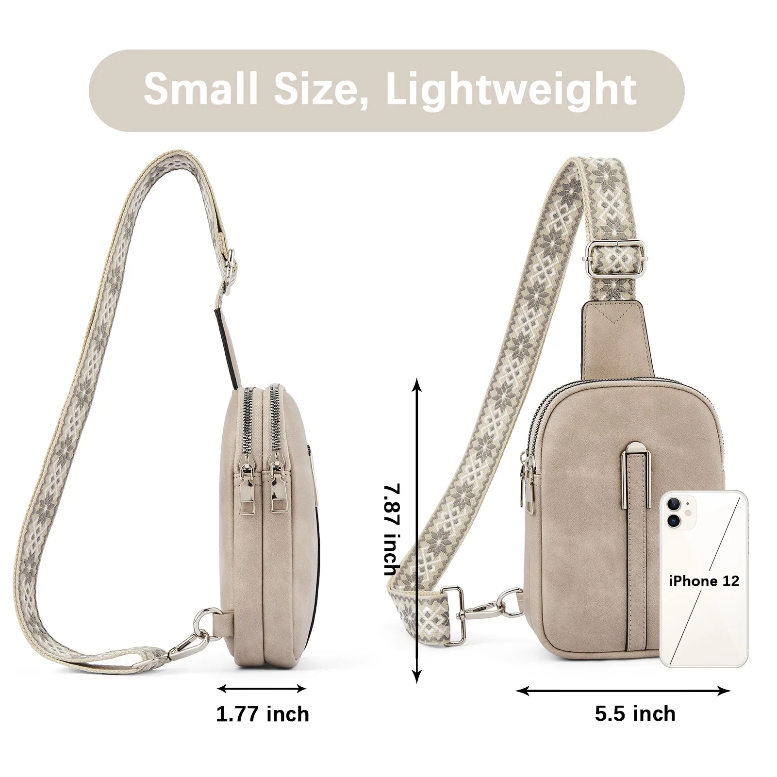 Aurora Adjustable Embroidered Shoulder Strap  Crossbody Bag for Women