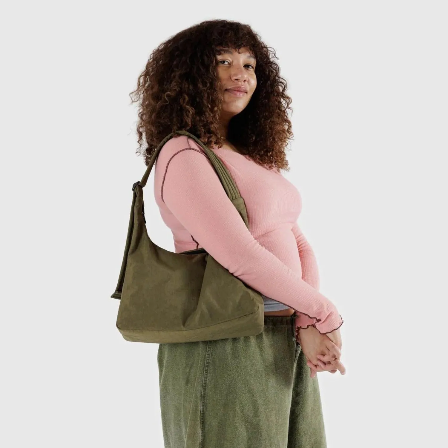 Baggu Nylon Shoulder Bag in Seaweed