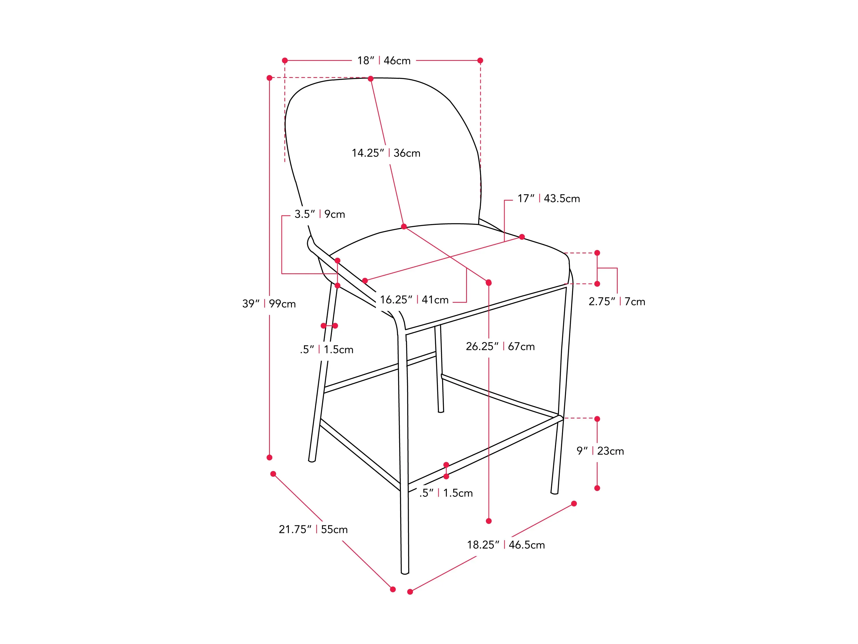 Blue Modern Bar Stool