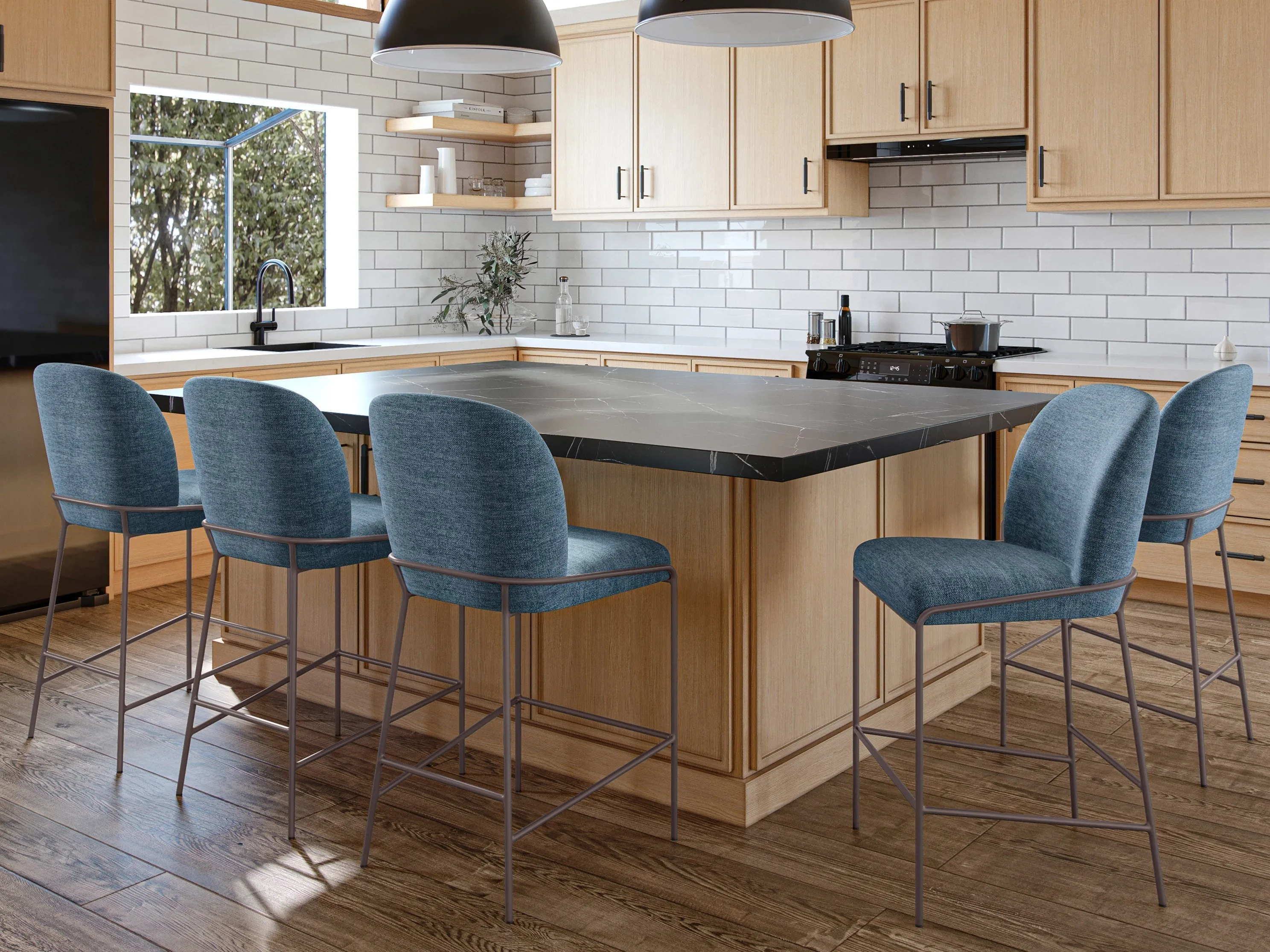 Blue Modern Bar Stool