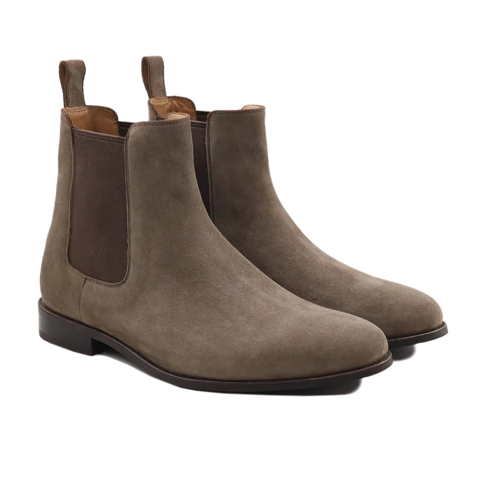 Bochum - Men's Light Brown Kid Suede Chelsea Boot