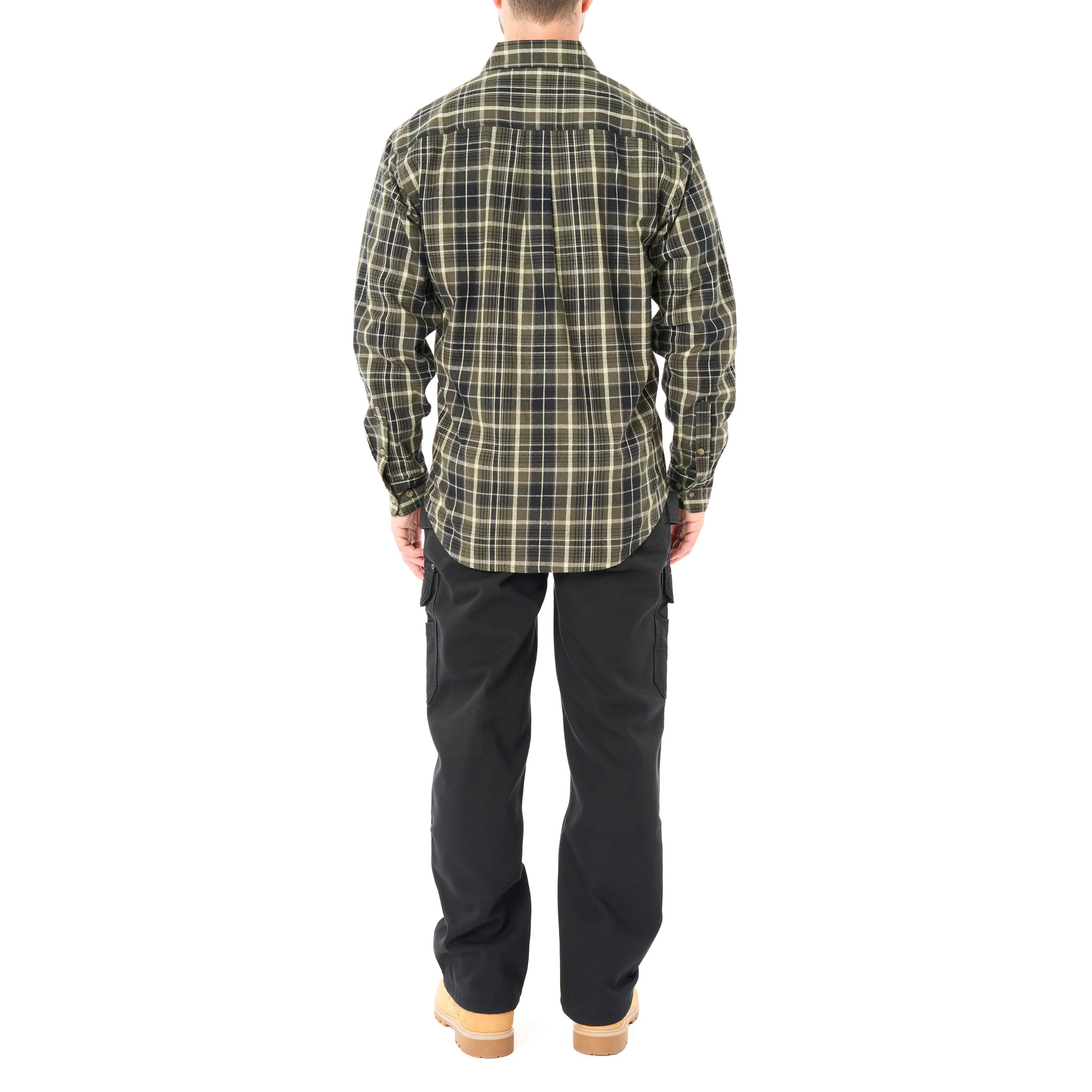 BONDED-FLEECE LINED WORK-STRETCH DUCK CANVAS GUSSET UTILITY CARGO PANT