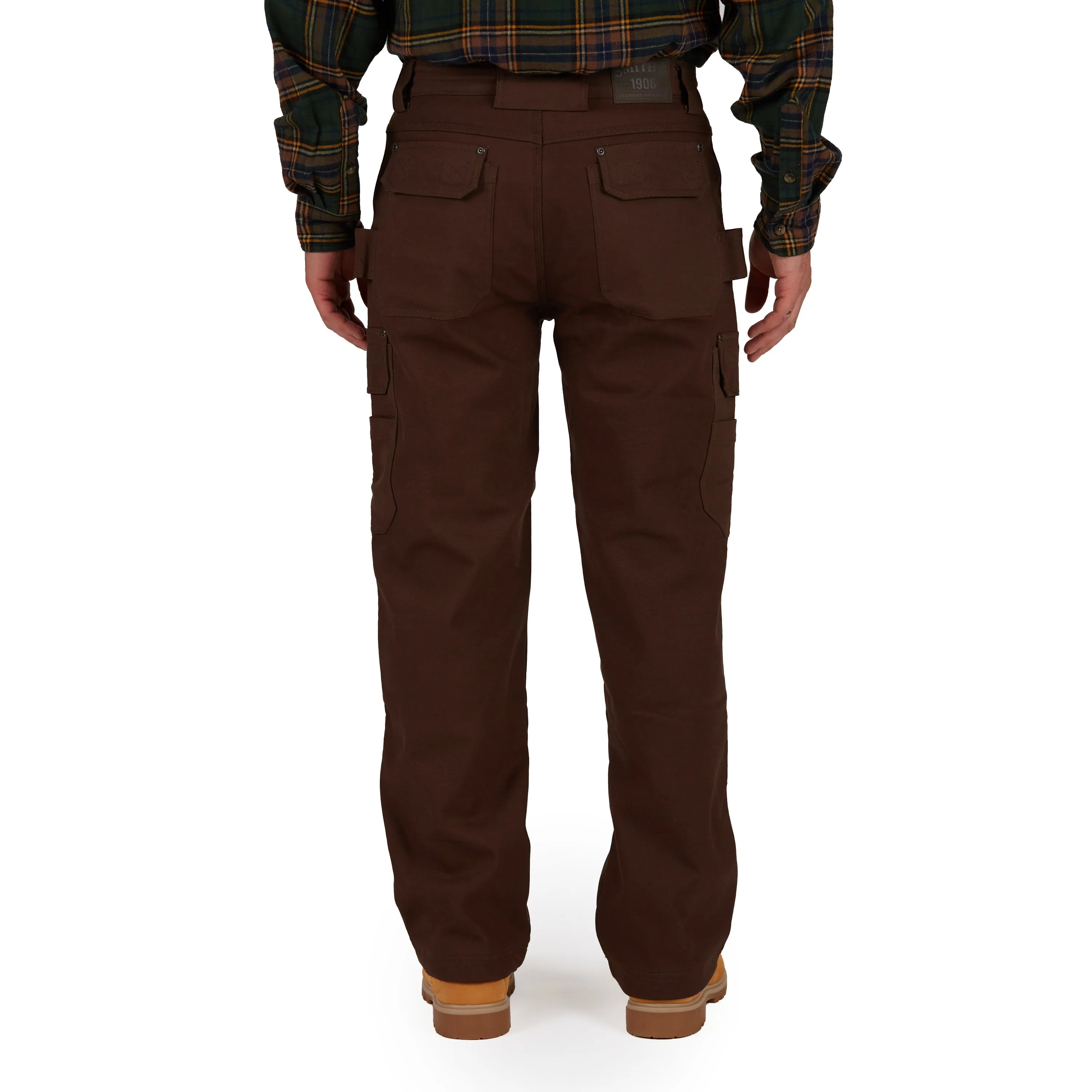 BONDED-FLEECE LINED WORK-STRETCH DUCK CANVAS GUSSET UTILITY CARGO PANT