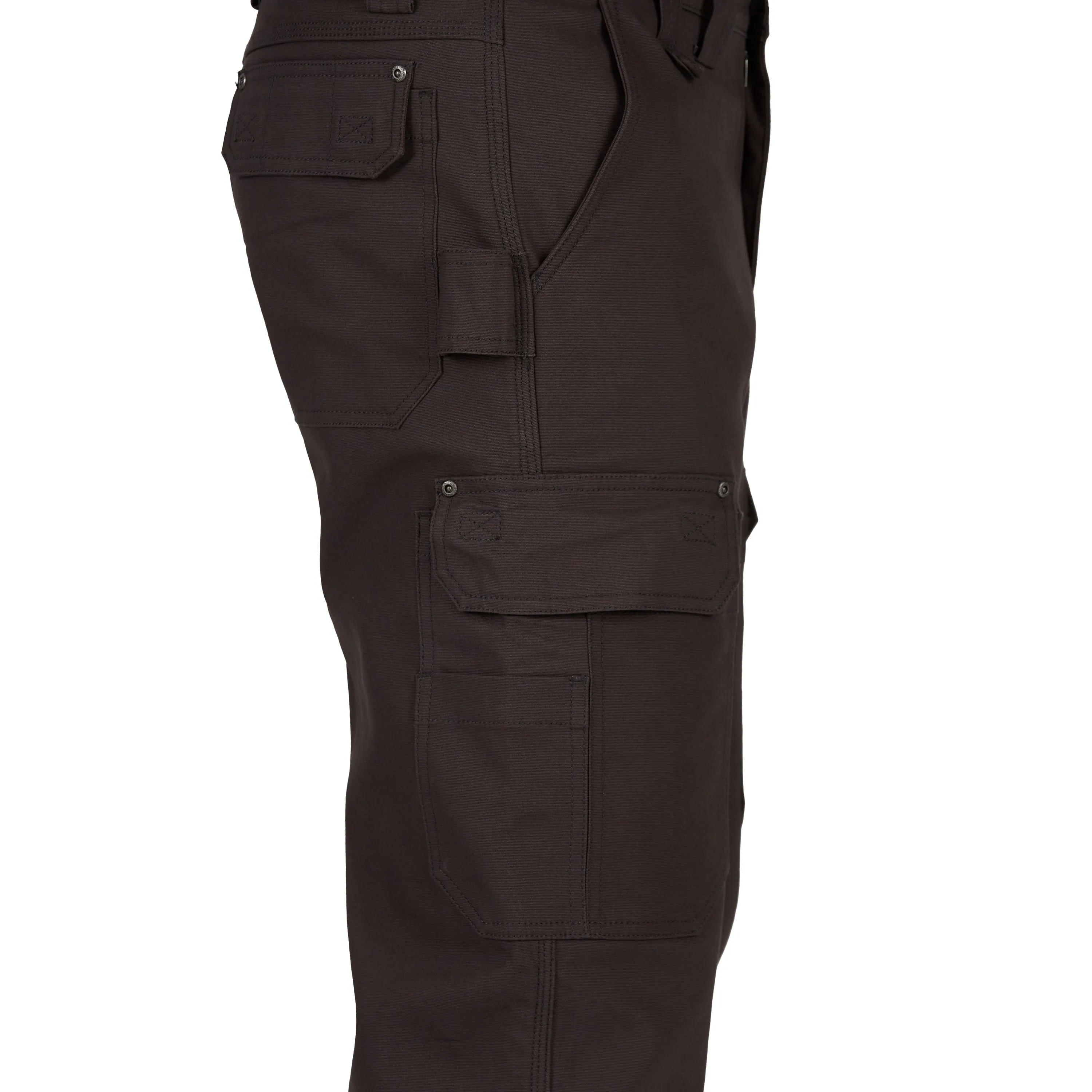 BONDED-FLEECE LINED WORK-STRETCH DUCK CANVAS GUSSET UTILITY CARGO PANT