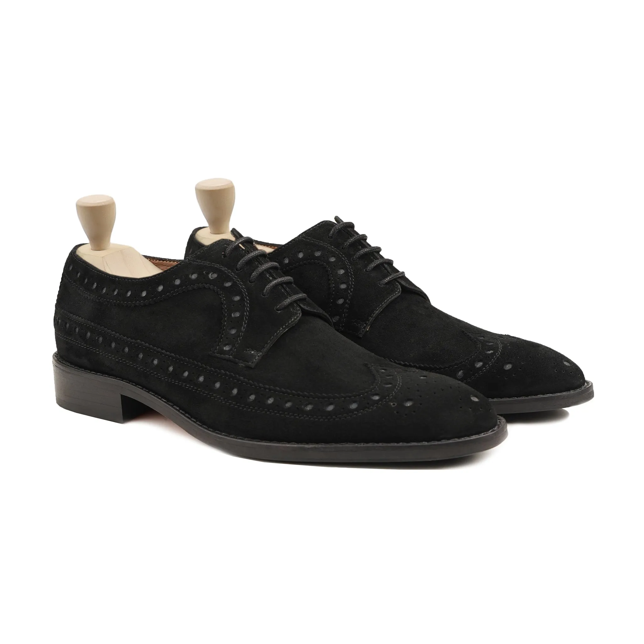 Brook - Men's Black Kid Suede Oxford Shoe