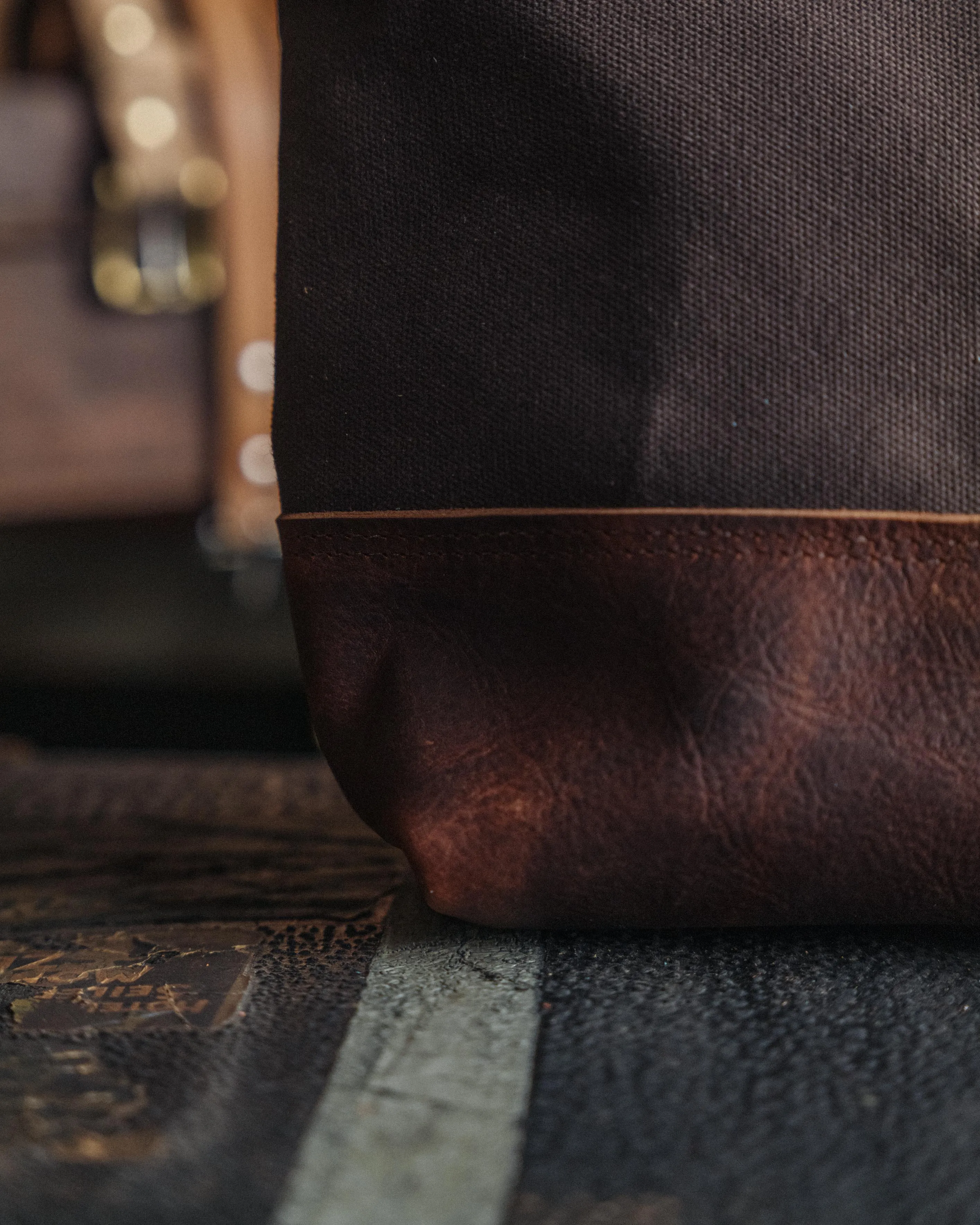 Brown Canvas Panel Tote