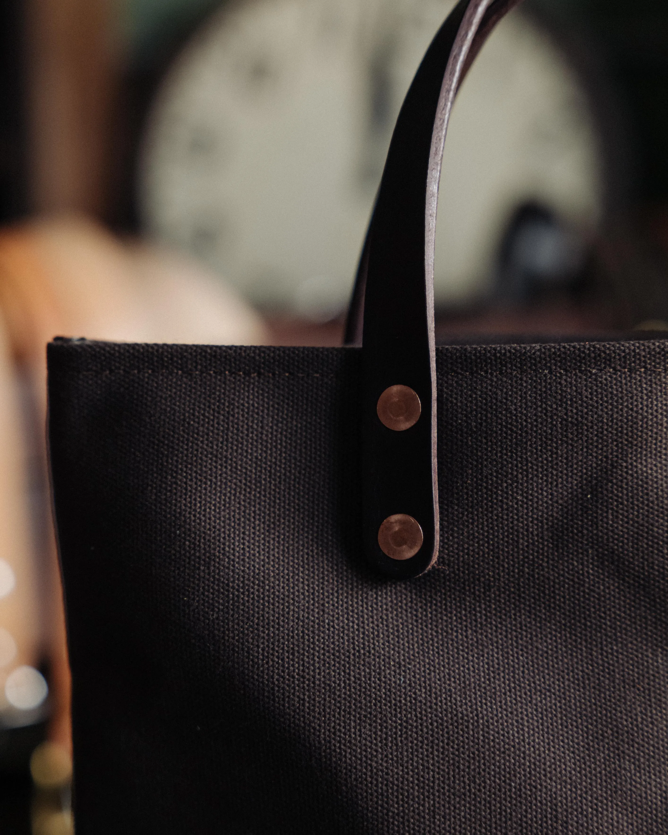 Brown Canvas Panel Tote