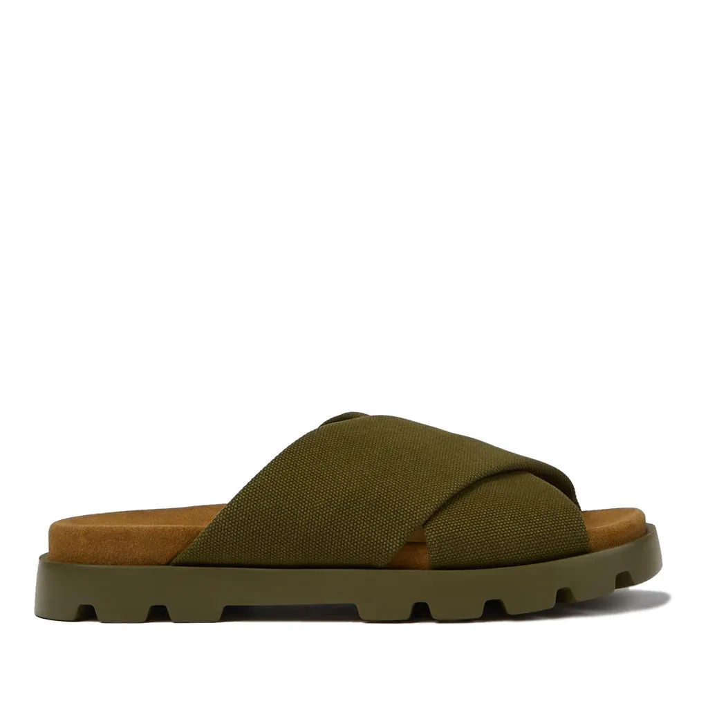 Camper Men's Brutus Sandal in Green Canvas