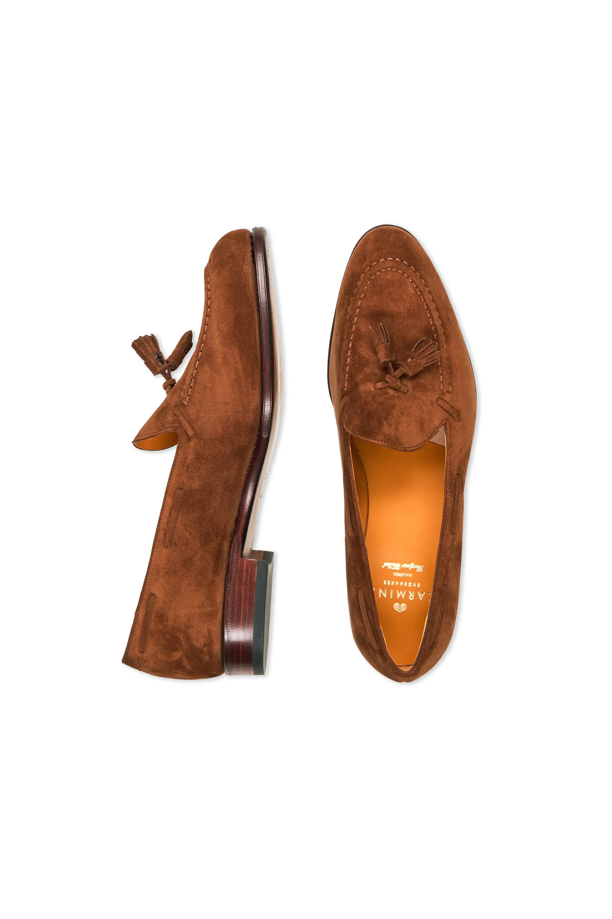 Carmina Ladies' Madison 1120 Chestnut Suede Tassel Loafers