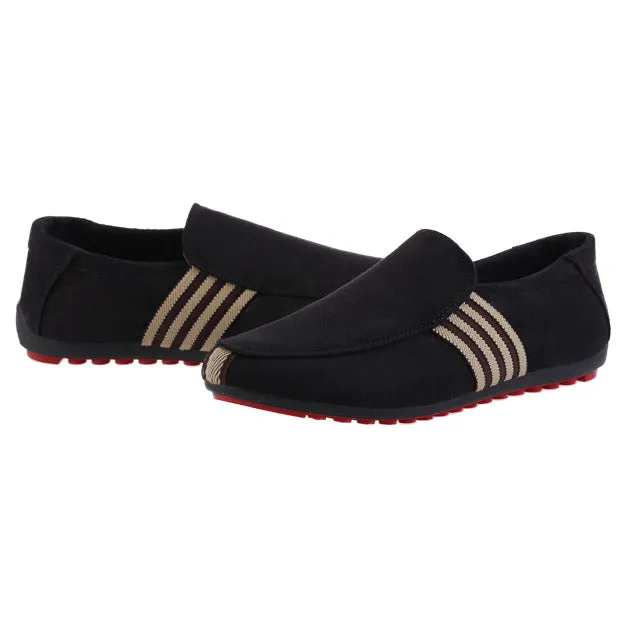 Casual Striped Slip-On Driving Shoes