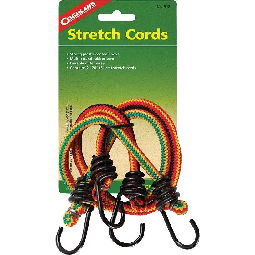 Coghlans Stretch Bungee Cords / Luggage Straps 20" Pack of 2