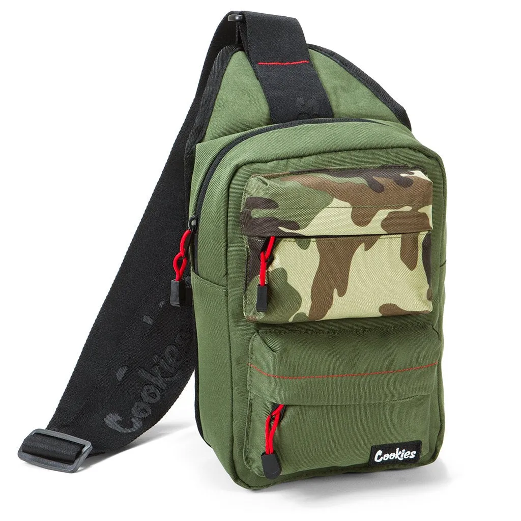 Cookies ‘Rack Pack" Smell Proof Over The Shoulder Sling Bag (Olive)