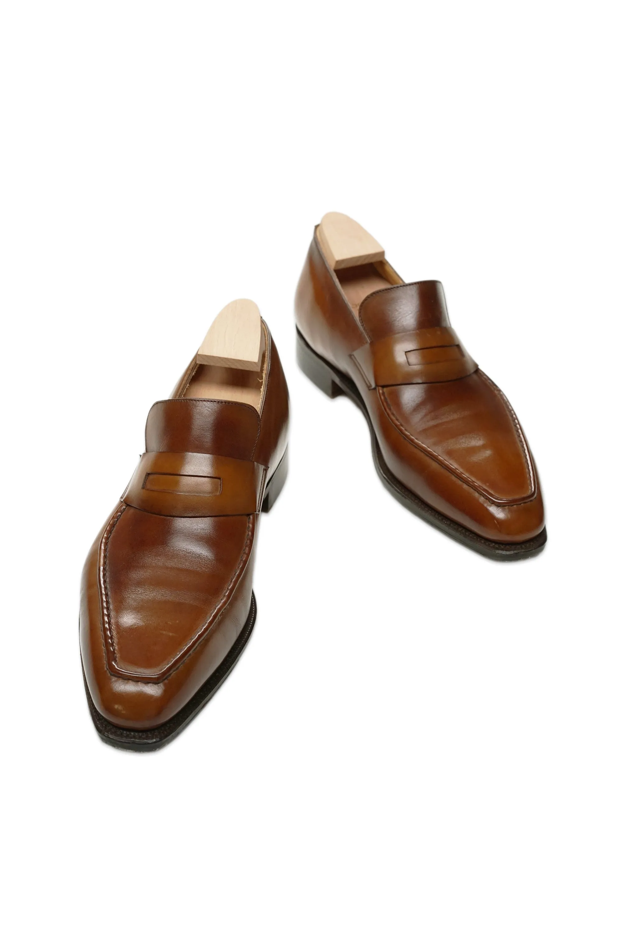 Corthay Brown Calf Penny Loafers