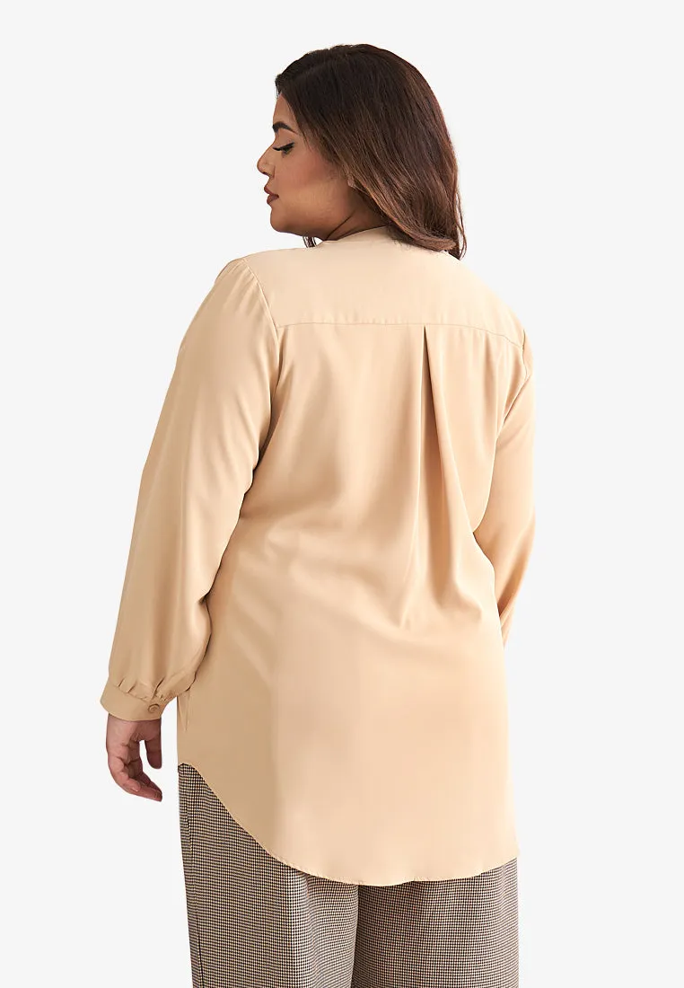 Docia Minimalist Stand Collar Blouse