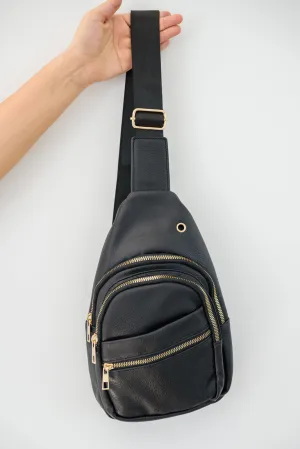 Effortlessly Chic Crossbody Sling Bag In Black