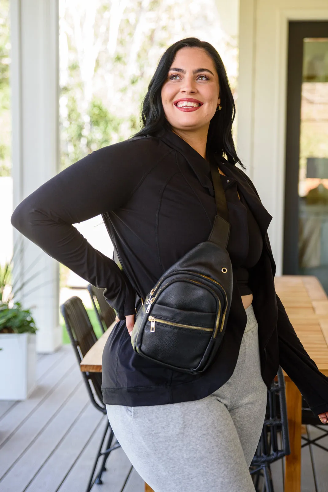 Effortlessly Chic Crossbody Sling Bag In Black