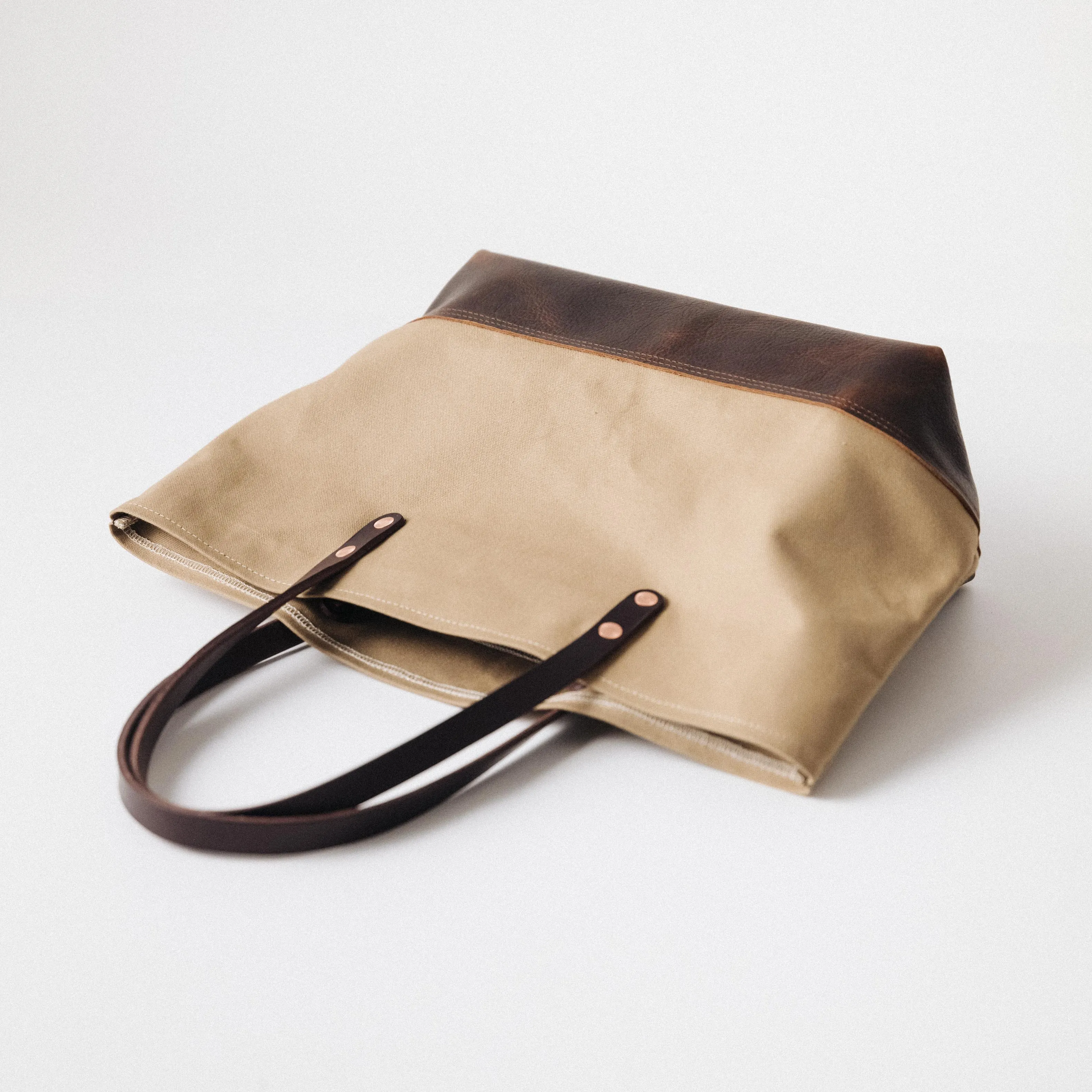 Field Tan Canvas East West Panel Tote