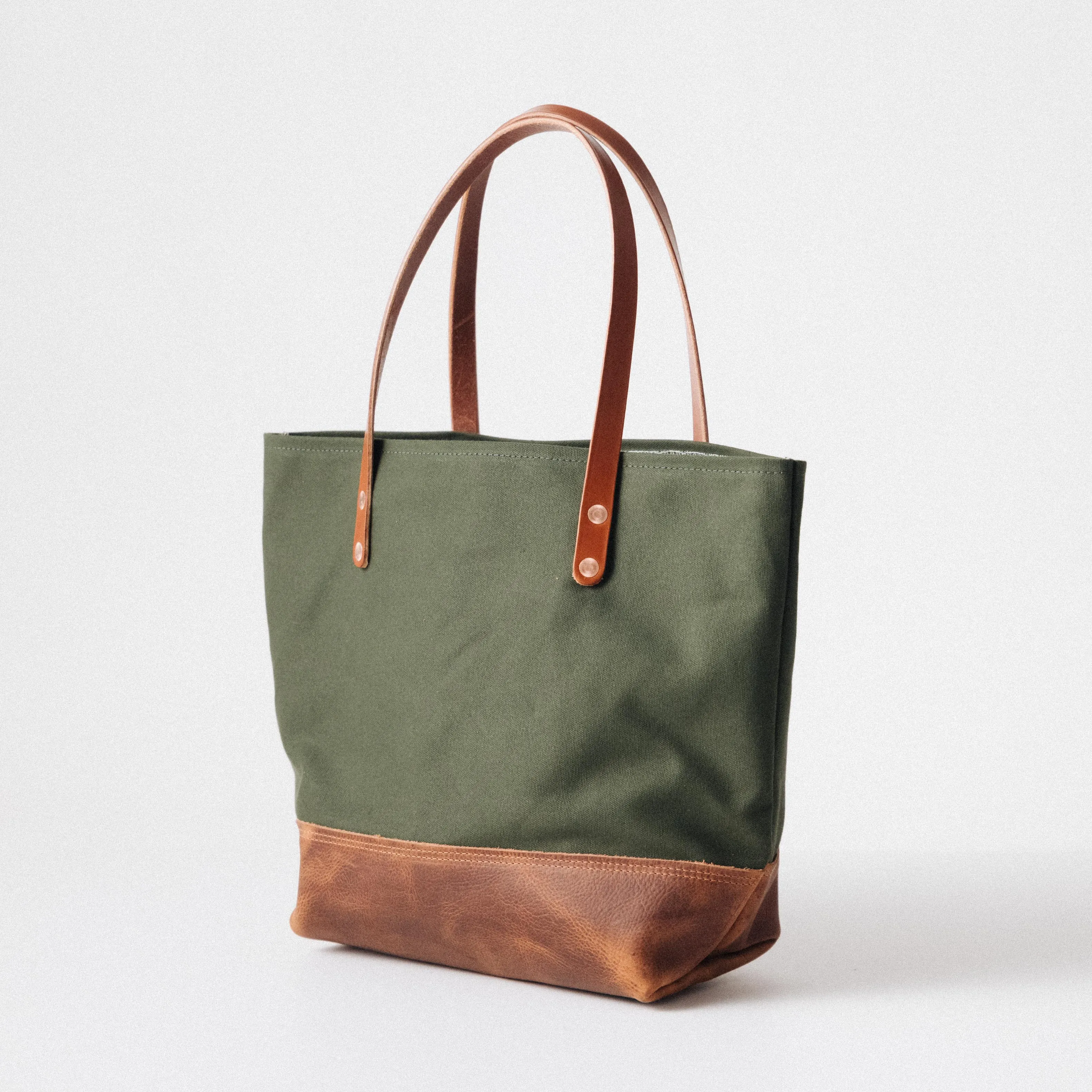 Green Canvas Panel Tote