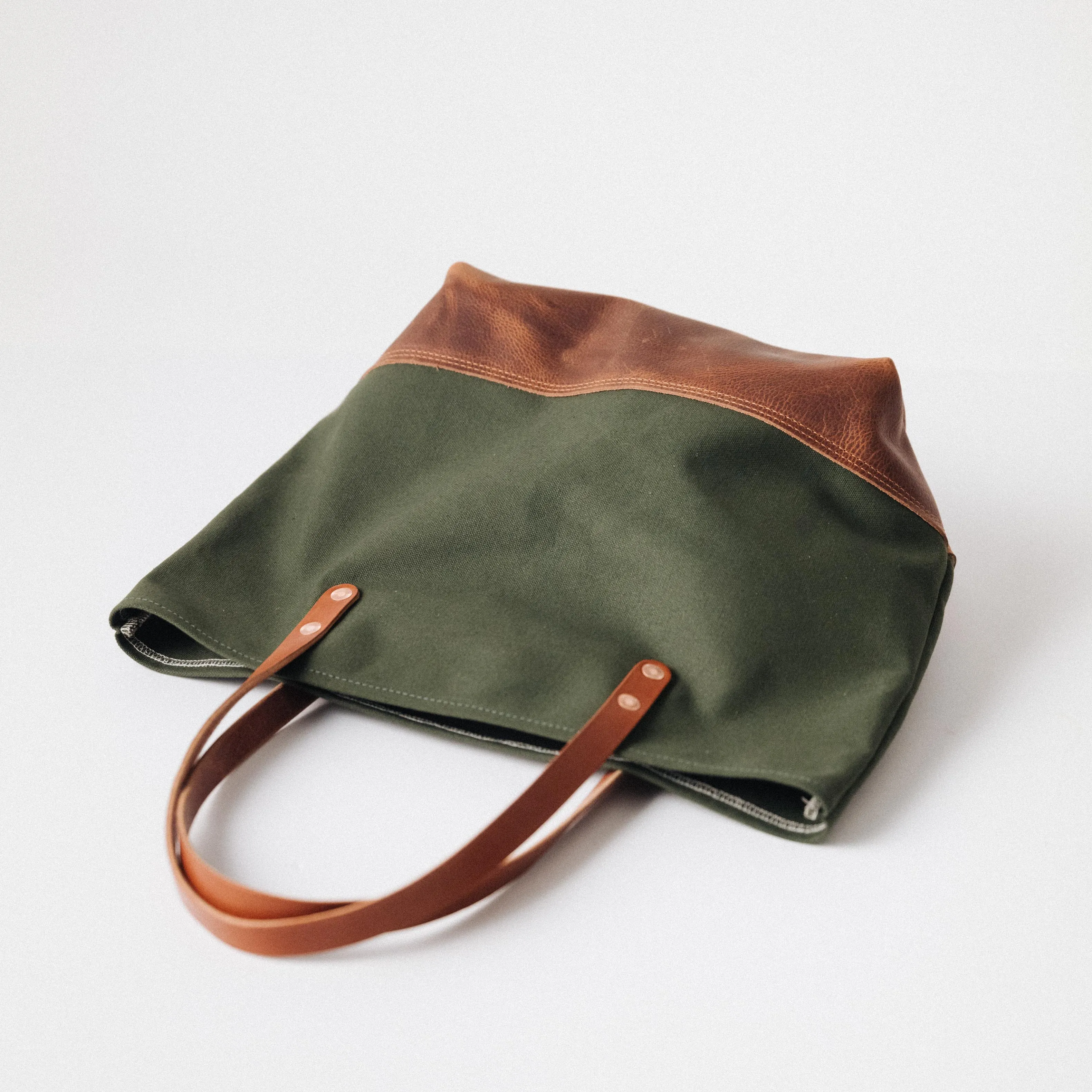 Green Canvas Panel Tote