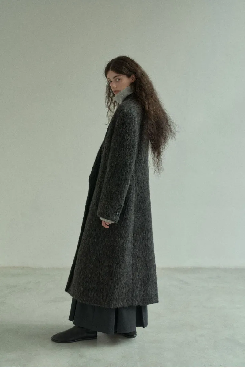 Heavyweight wool blended single sided coat | 3 color