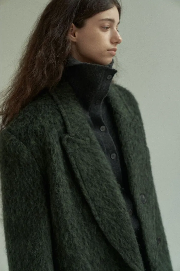 Heavyweight wool blended single sided coat | 3 color