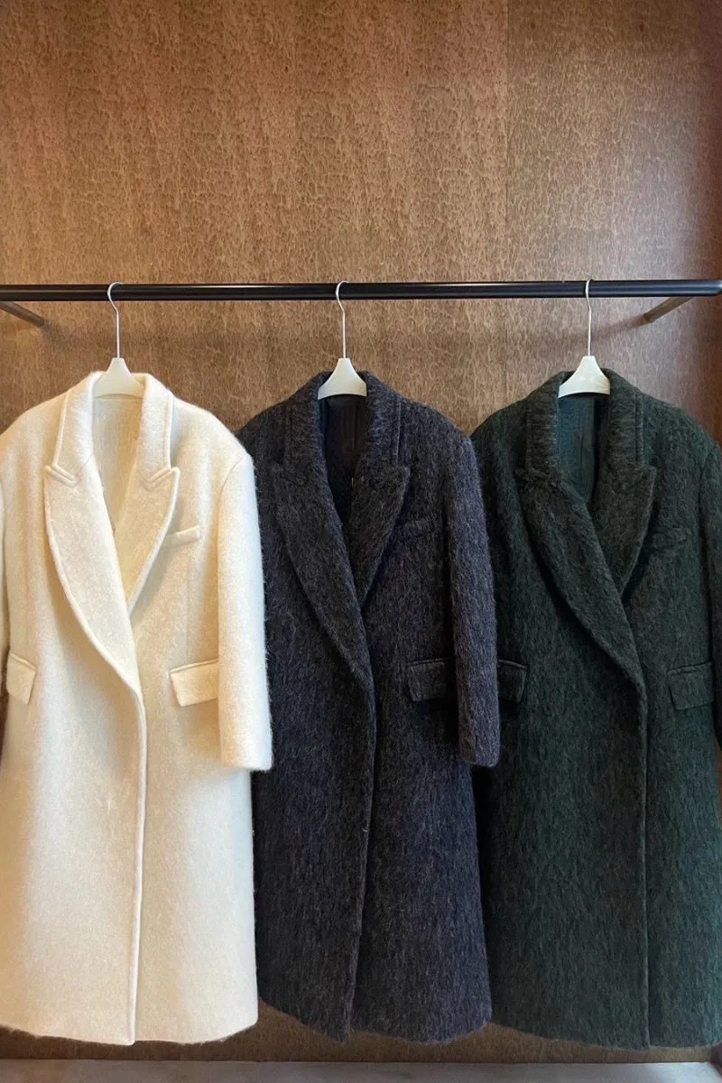 Heavyweight wool blended single sided coat | 3 color