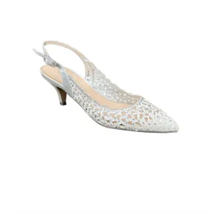 Jewel Silver Crystal Sling back