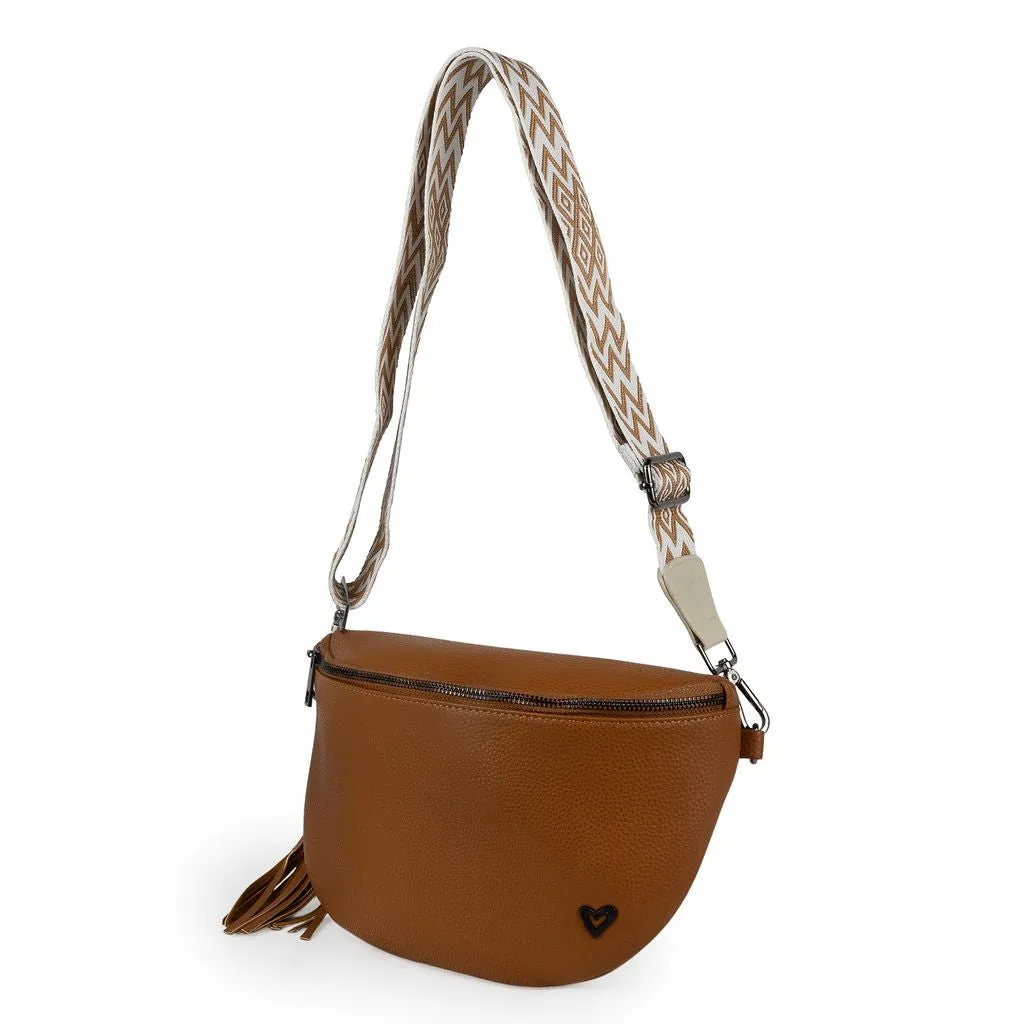 Kimberley Vegan Leather Crossbody Bag/Sling - Brown (restocks early Sept)