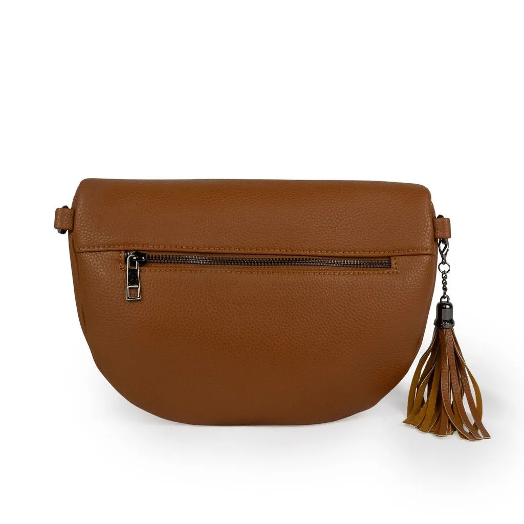 Kimberley Vegan Leather Crossbody Bag/Sling - Brown