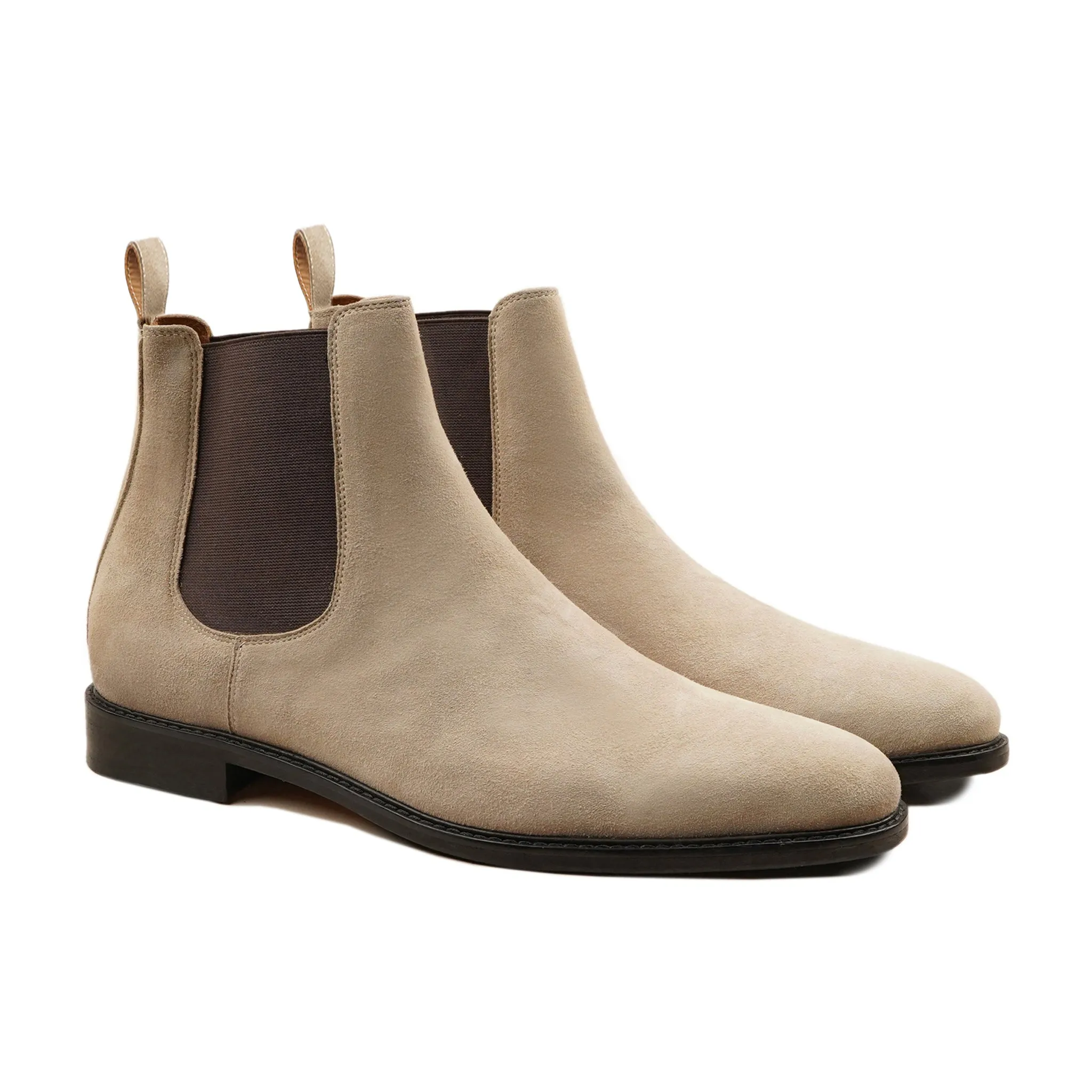 Moscon - Men's Natural Kid Suede Chelsea Boot