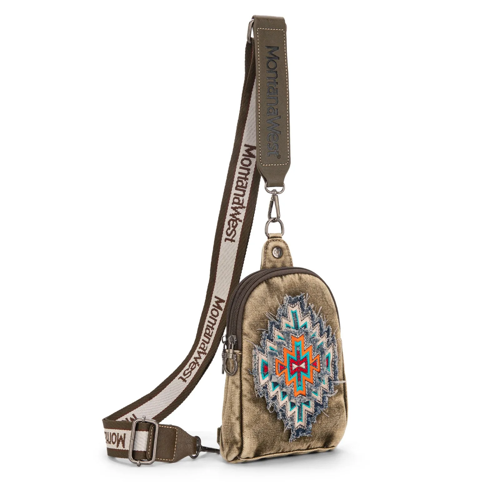 MW1210-210 Montana West Embroidered Aztec Collection Sling Bag