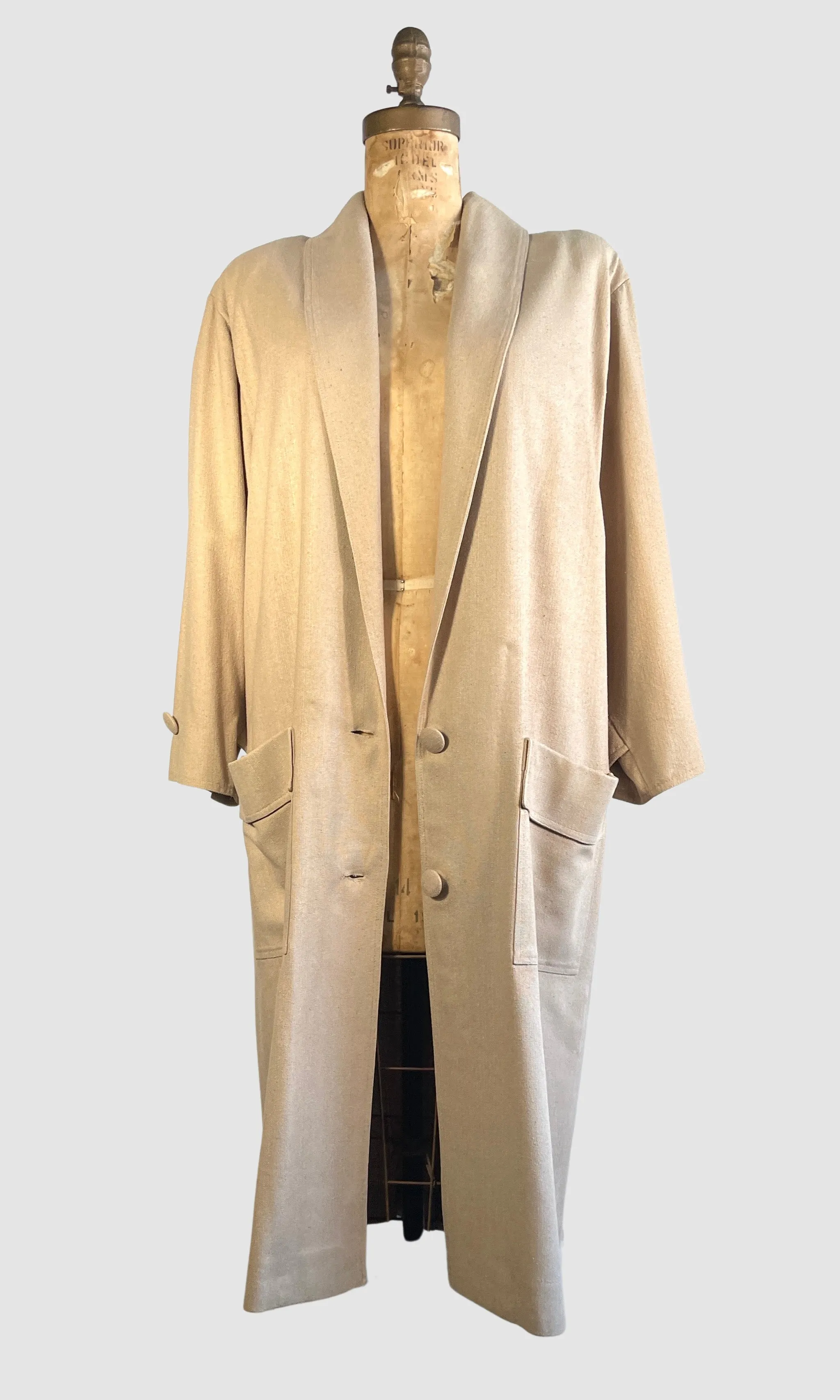 NATURELLE George Georgiou 80s Raw Silk Oversized Duster