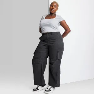 New - Wild Fable Women's High Rise Straight Relaxed Cargo Utility Pants