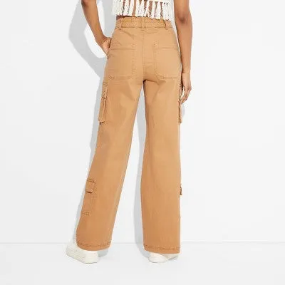 New - Wild Fable Women's High Rise Straight Relaxed Cargo Utility Pants