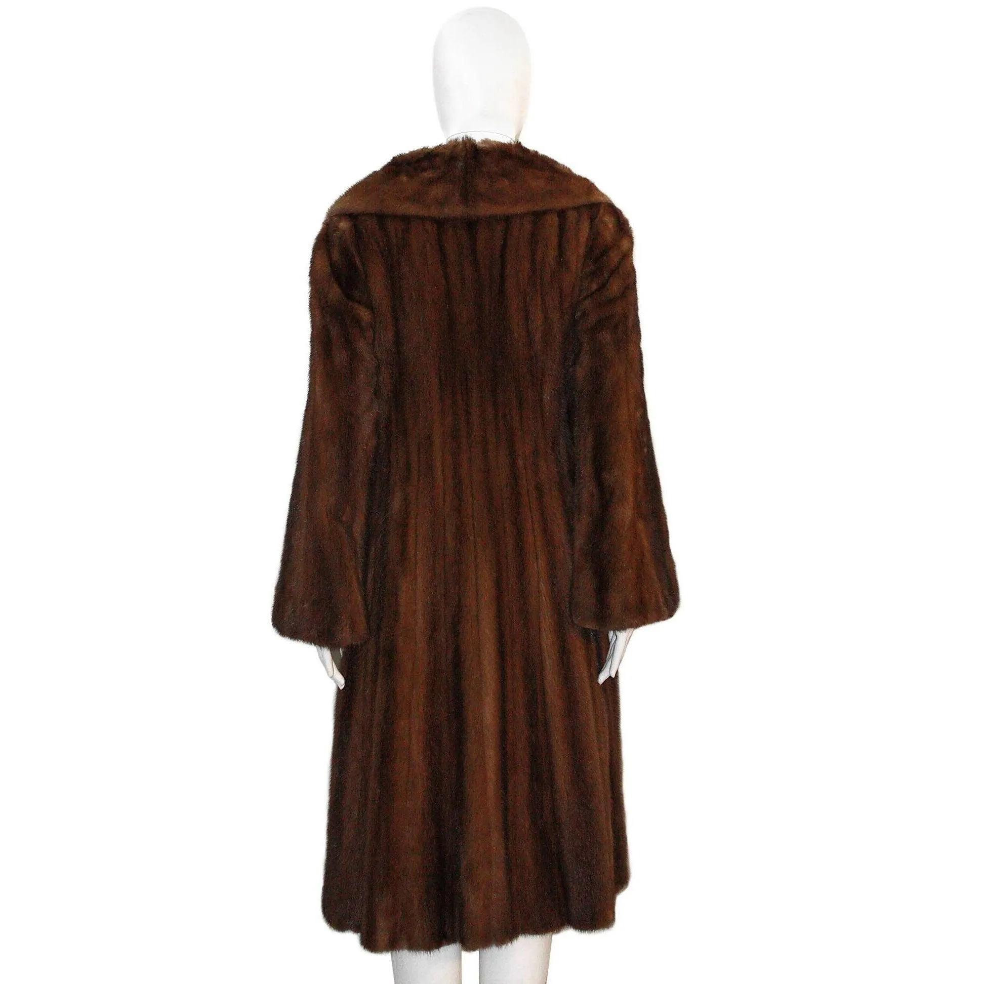 NORMAN NORELL FOR MICHAEL FORREST 1970's Natural Mink Coat | Size L