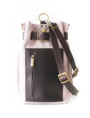 Purple Suede Sling Backpack