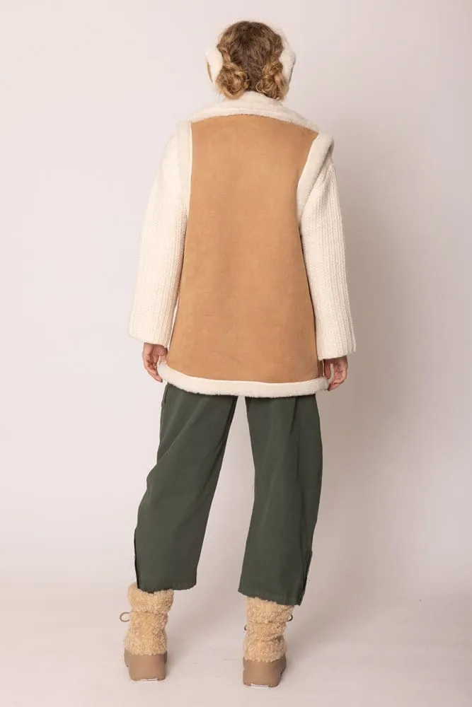 QCV420011 Faux Shearling and Suede Aviator Vest