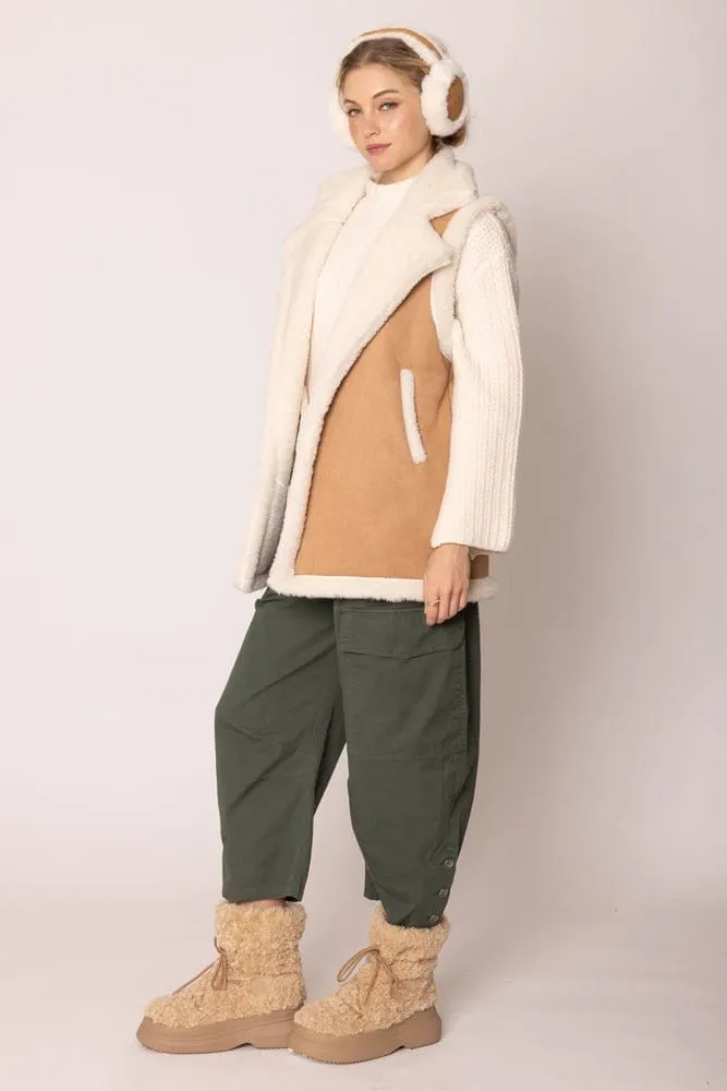 QCV420011 Faux Shearling and Suede Aviator Vest