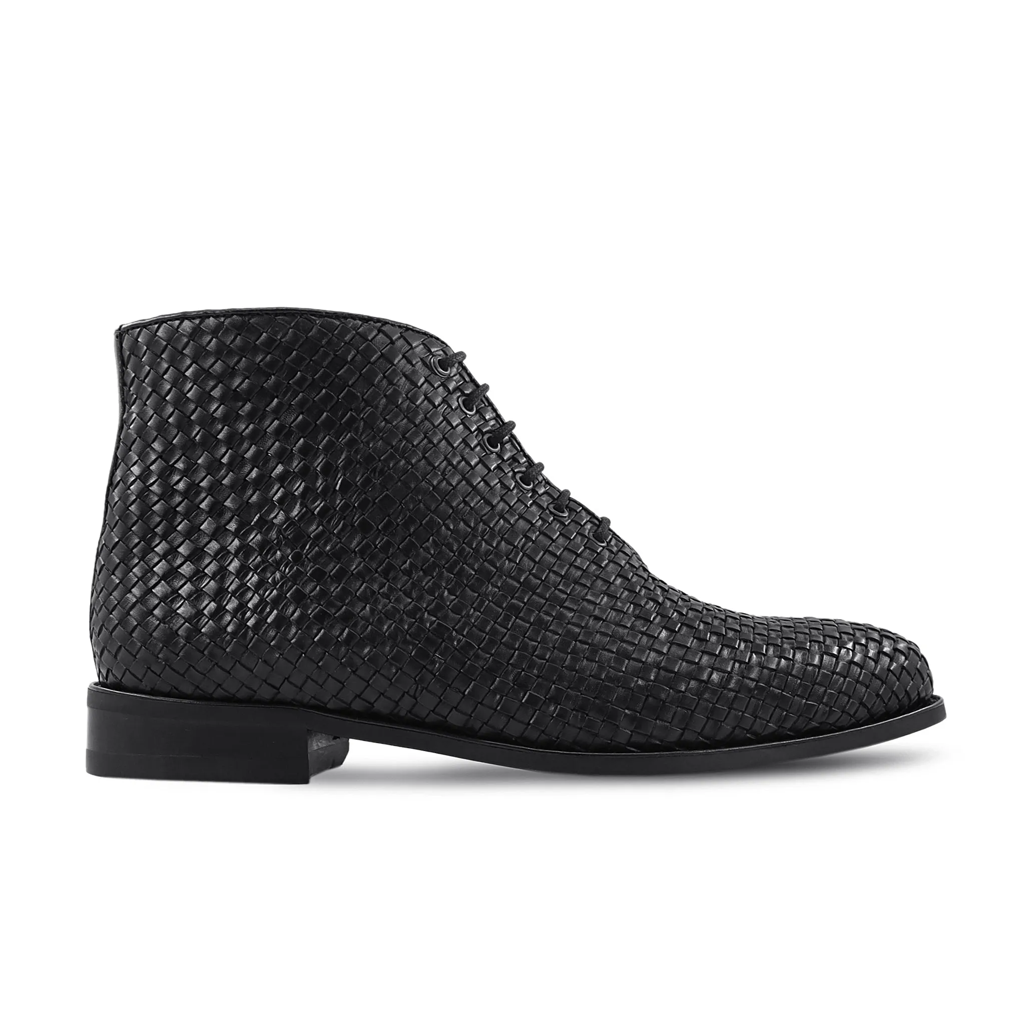 Ruma - Men's Black Hand Woven Calf Leather Chukka Boot