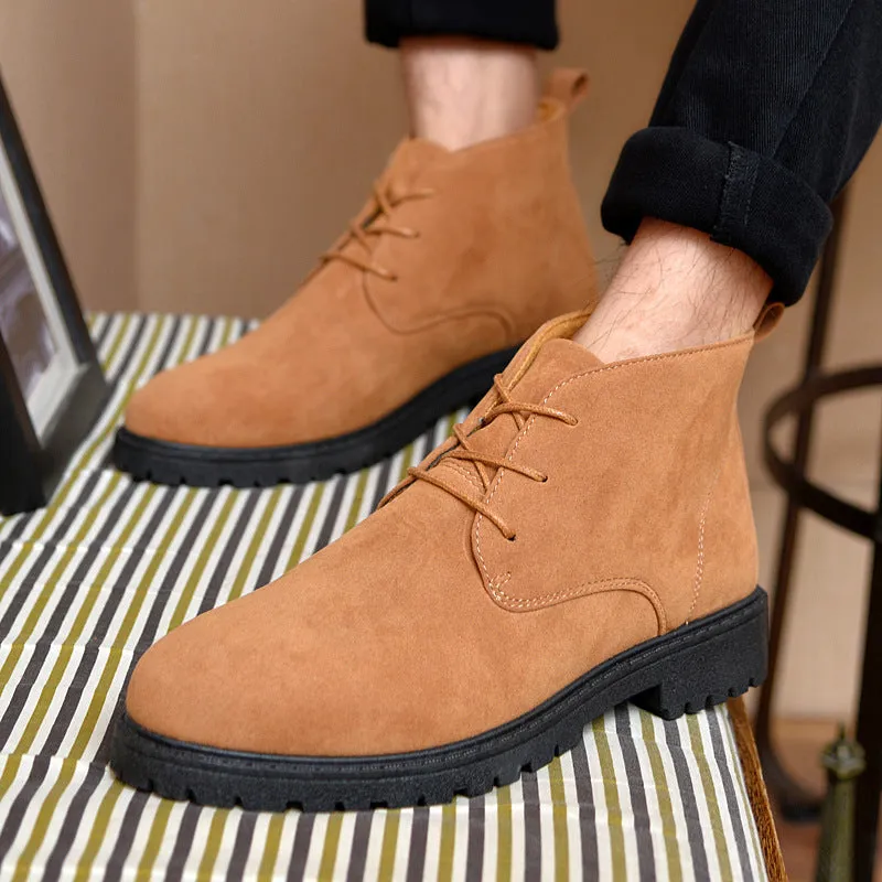 Smooth Suede Lace-Up Chukka Boots