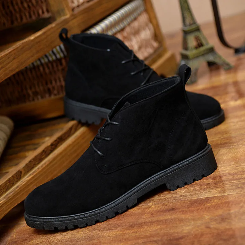 Smooth Suede Lace-Up Chukka Boots