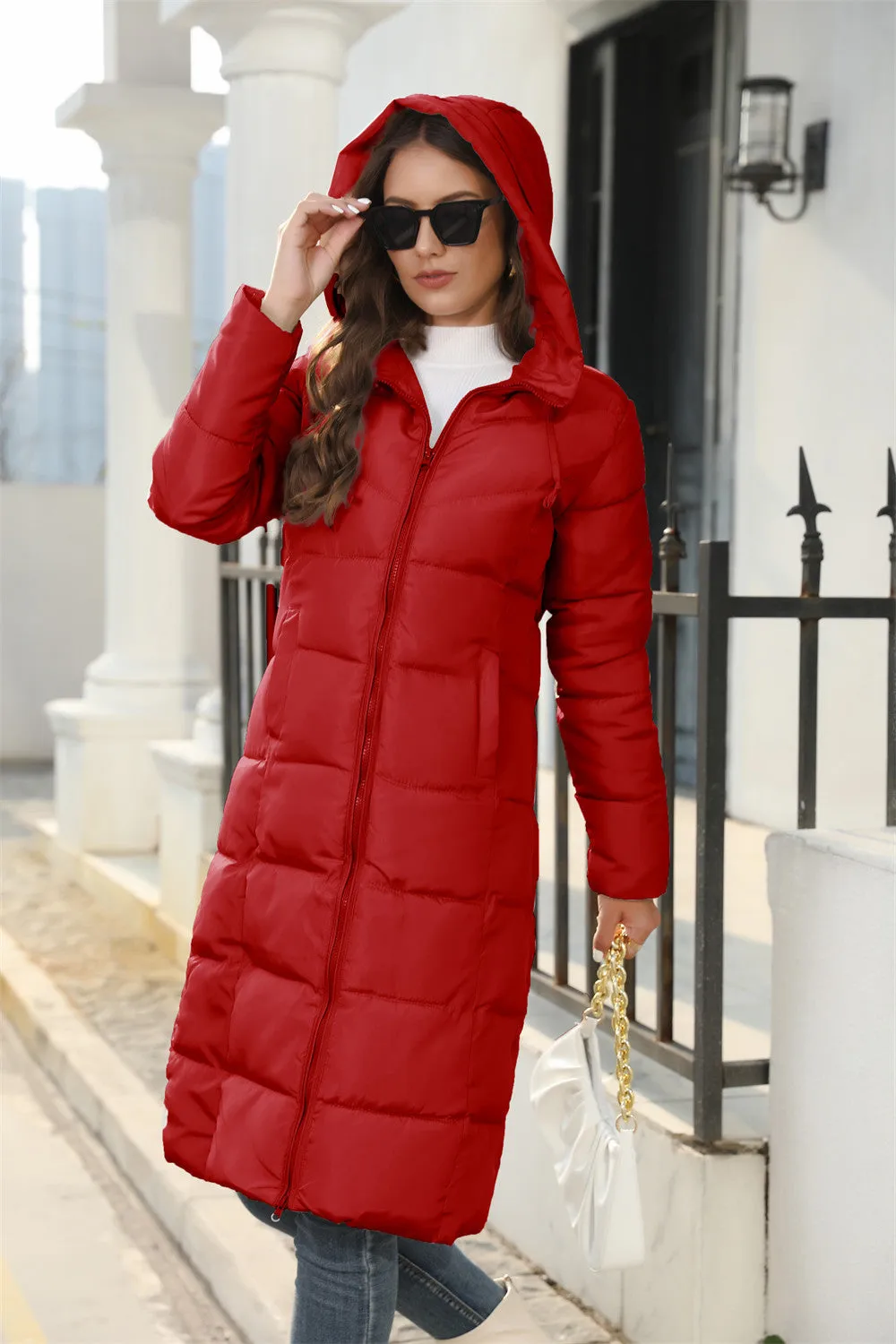 Swag Fall hooded Long Puffer Coat | Women's down coats & jackets | Long winter Parka Womens