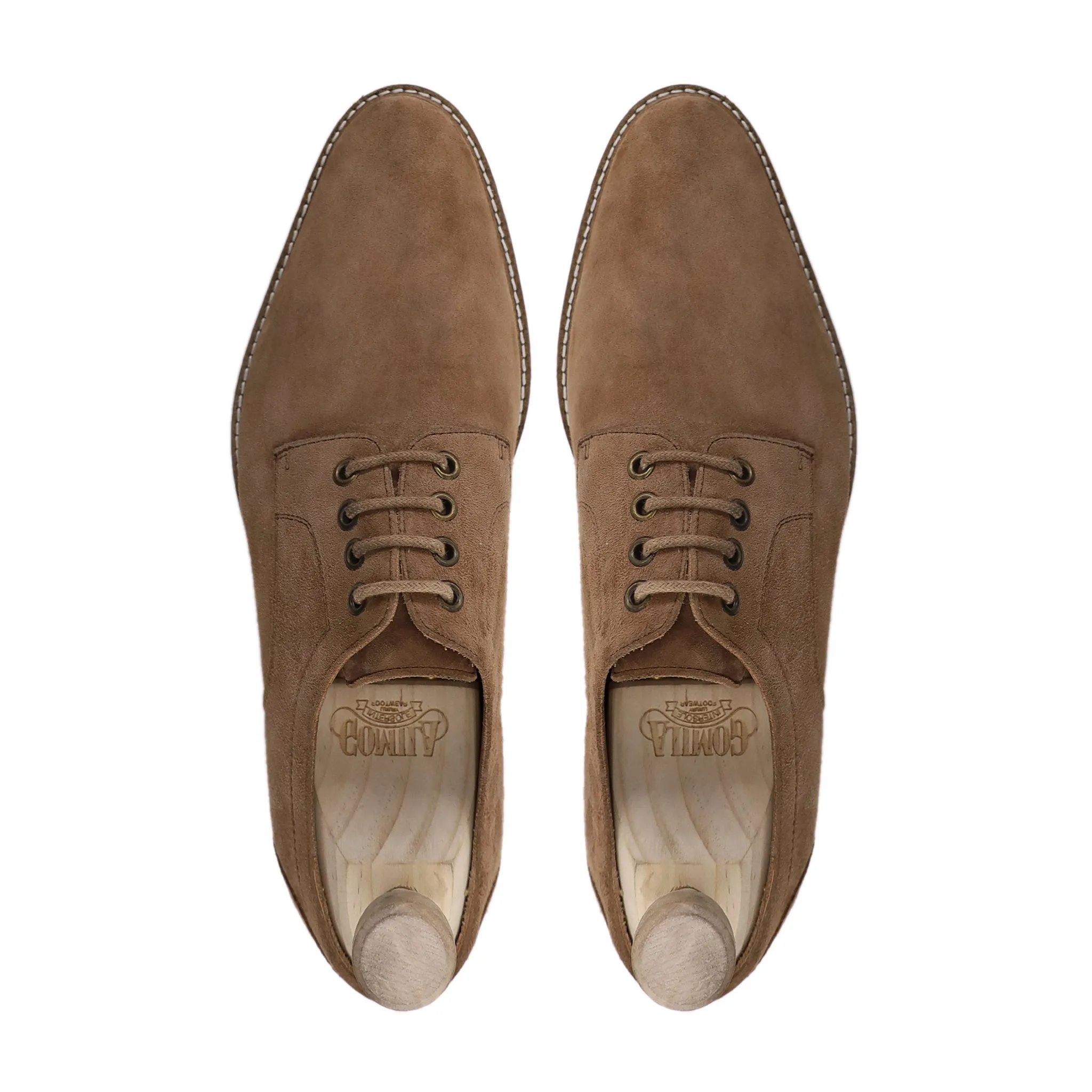 Teijo - Men's Camel Kid Suede Derby Shoe